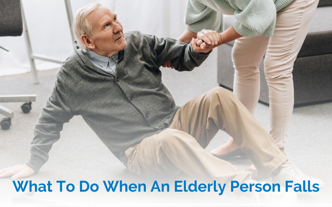 elderly person falls - woman helping elderly man up from the floor